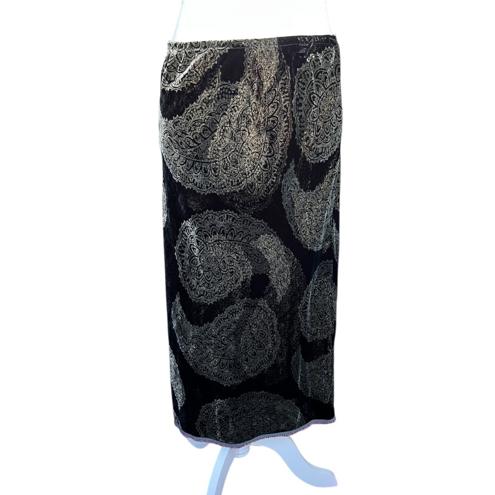 Vintage Paisley Boho Silk-Blend Skirt Medium - Picture 1 of 5